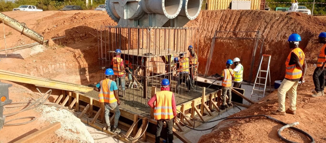 Coulage des fondations en génie civil